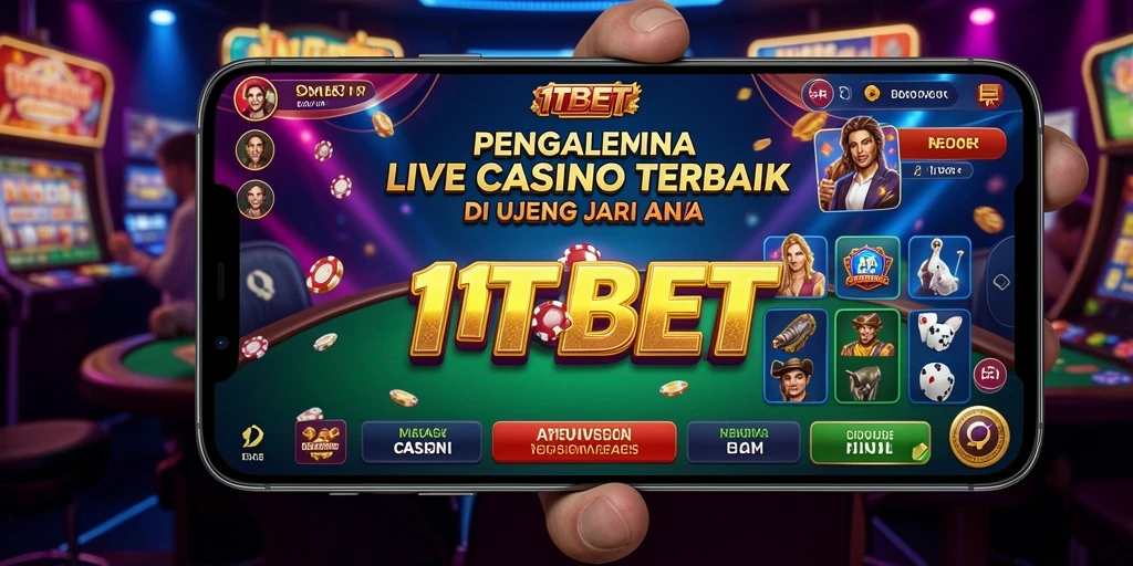 Screenshot gameplay 11TBET menampilkan dealer langsung di Live Casino.