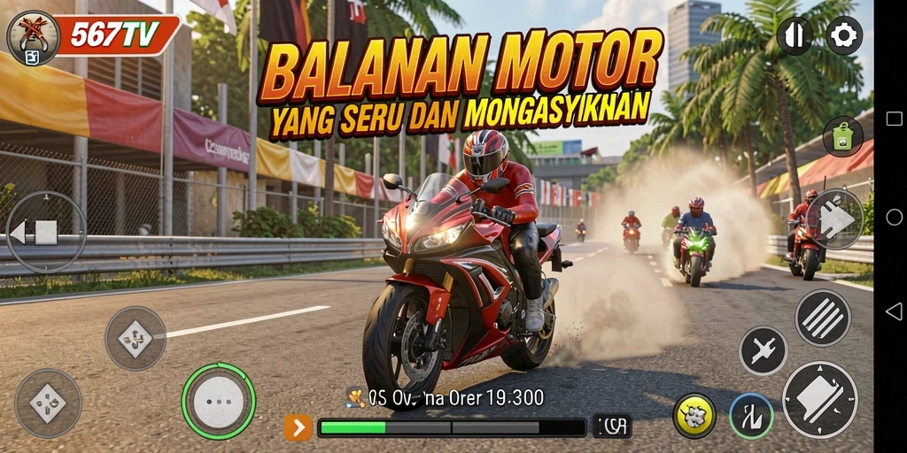 Gameplay seru balapan motor di 567TV.