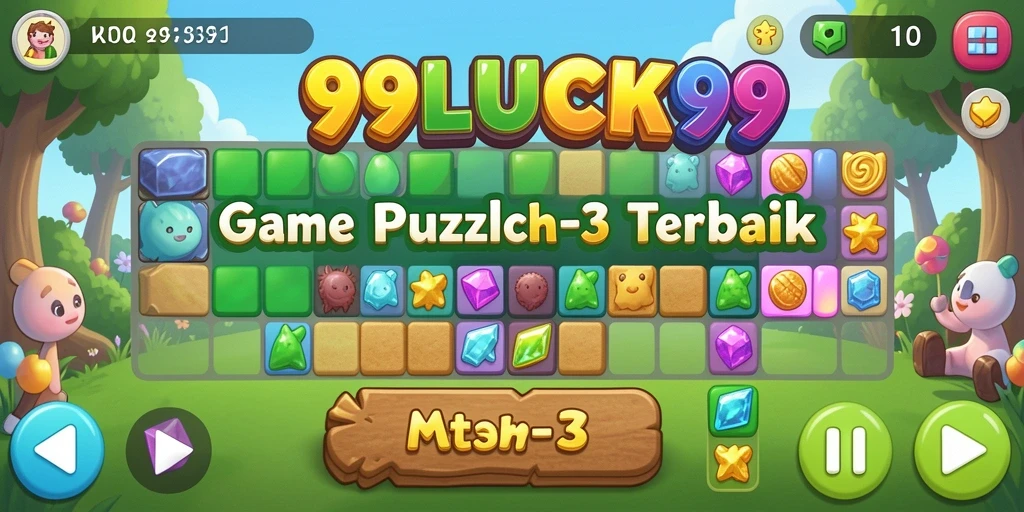 Tampilan colorful dari gameplay Match-3 yang seru.