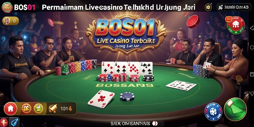 Tampilan gameplay Live Casino yang menarik dan interaktif di BOS01.