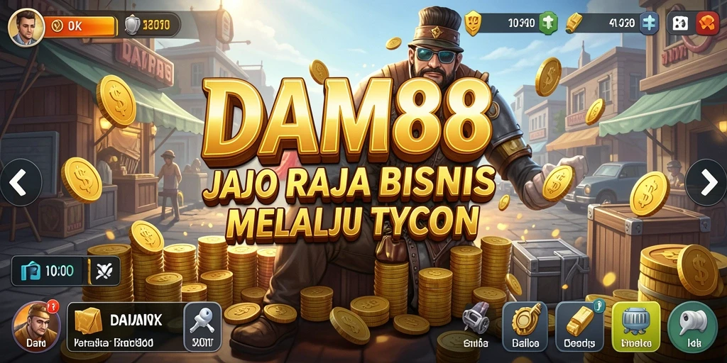 Tampilan gameplay menarik dari DAM88 dengan elemen manajemen Tycoon.