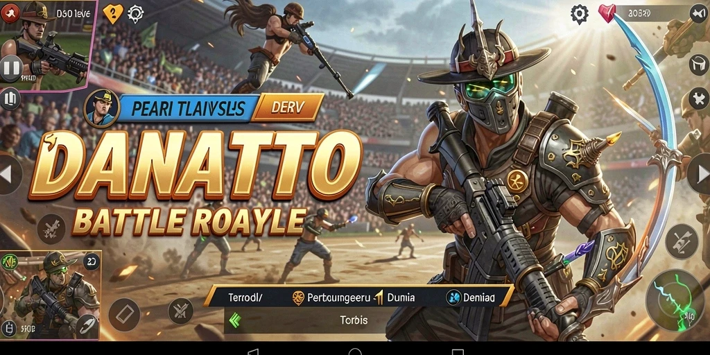 Menampilkan aksi seru dalam pertarungan Battle Royale.