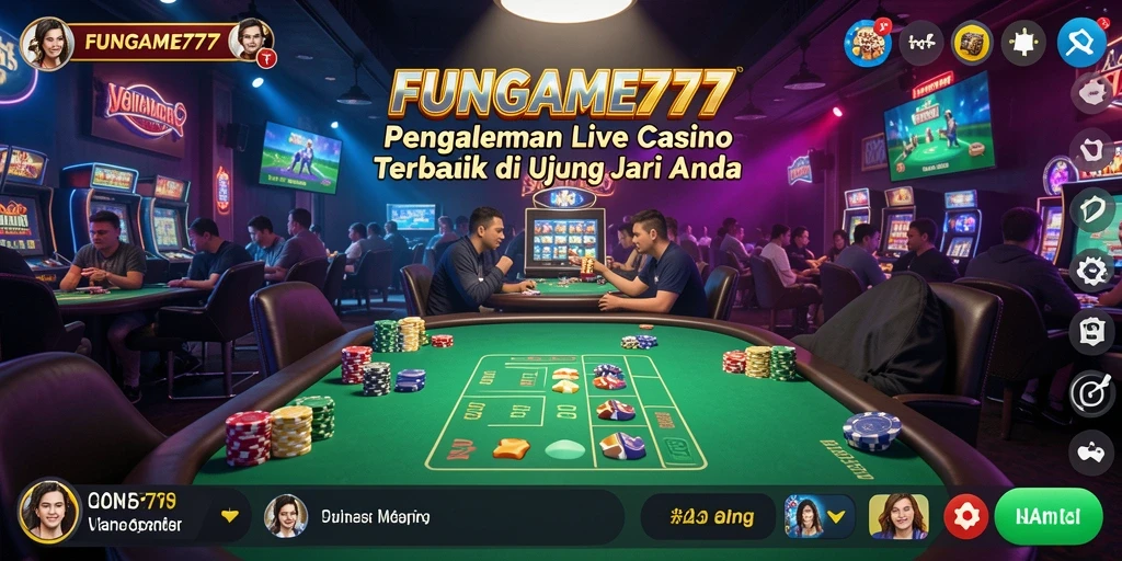 Screenshot FUNGAME777 menunjukkan pengalaman Live Casino yang seru dan interaktif.