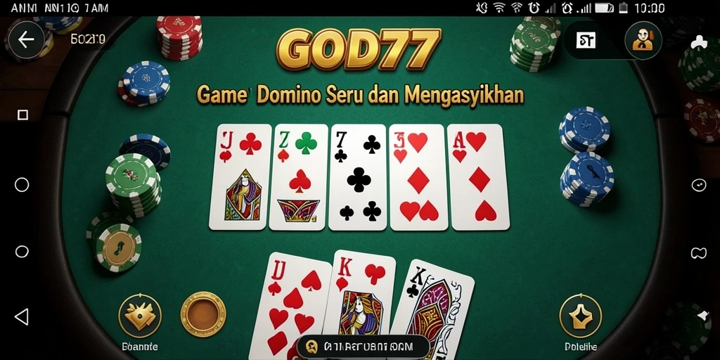 Gameplay seru dari permainan Domino GOD77 di smartphone.