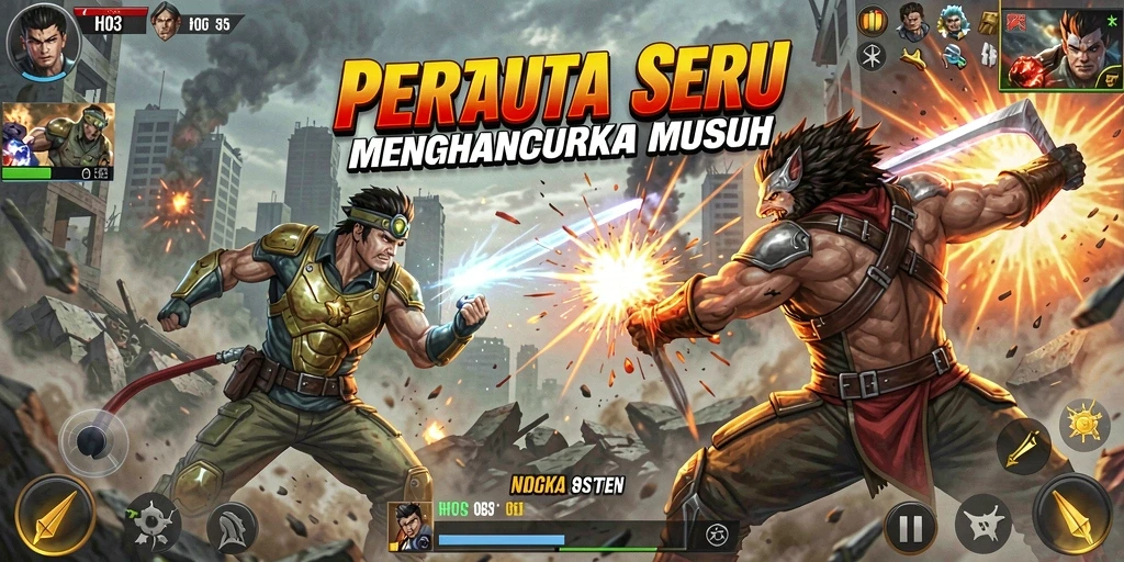 Tampilan gameplay H03 yang mendebarkan saat melawan musuh.