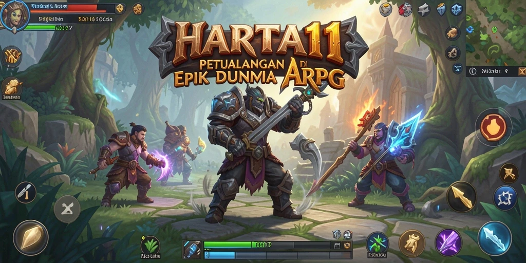 Screenshot HARTA11 menampilkan aksi seru dalam pertarungan ARPG.