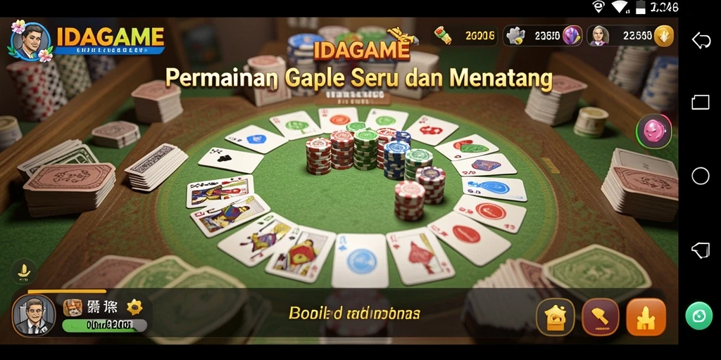 Screenshot gameplay IDAGAME yang menggambarkan suasana permainan Gaple.