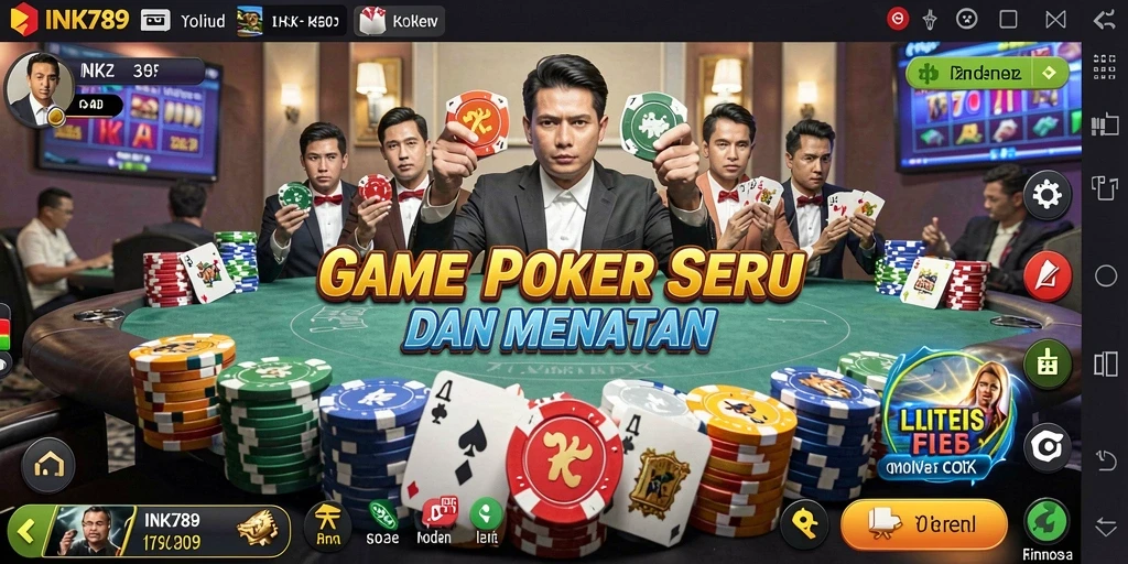 Tampilan gameplay Poker yang memukau di INK789.