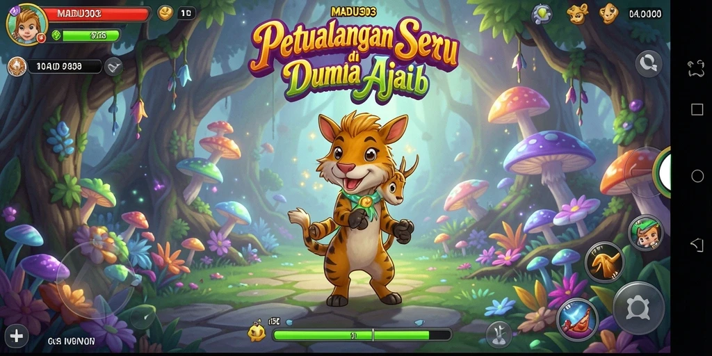 Tampilan gameplay seru MADU303 di dunia petualangan.