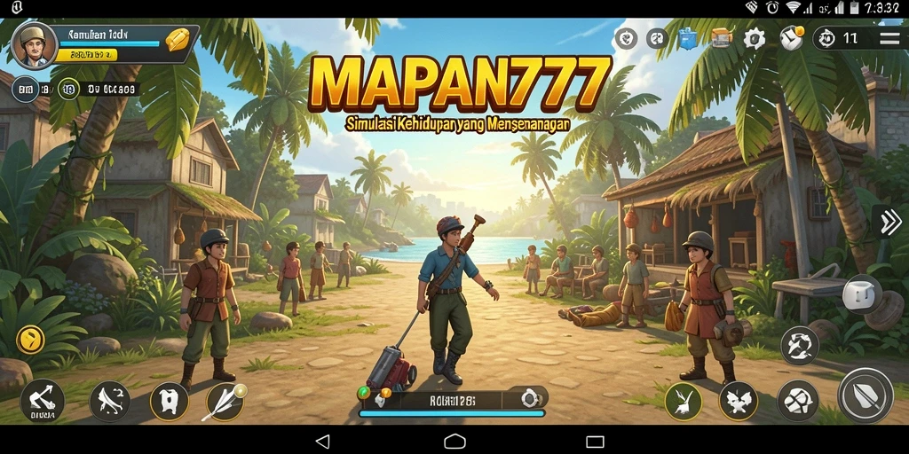 Screenshot utama MAPAN777 menampilkan gameplay simulasi kehidupan yang imersif.