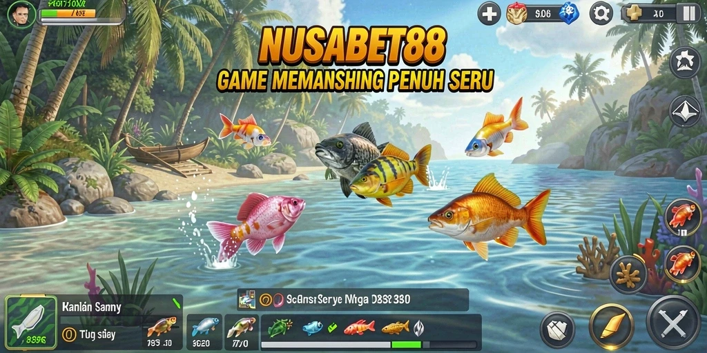 Screenshot NUSABET88 menampilkan aksi memancing yang mendebarkan.