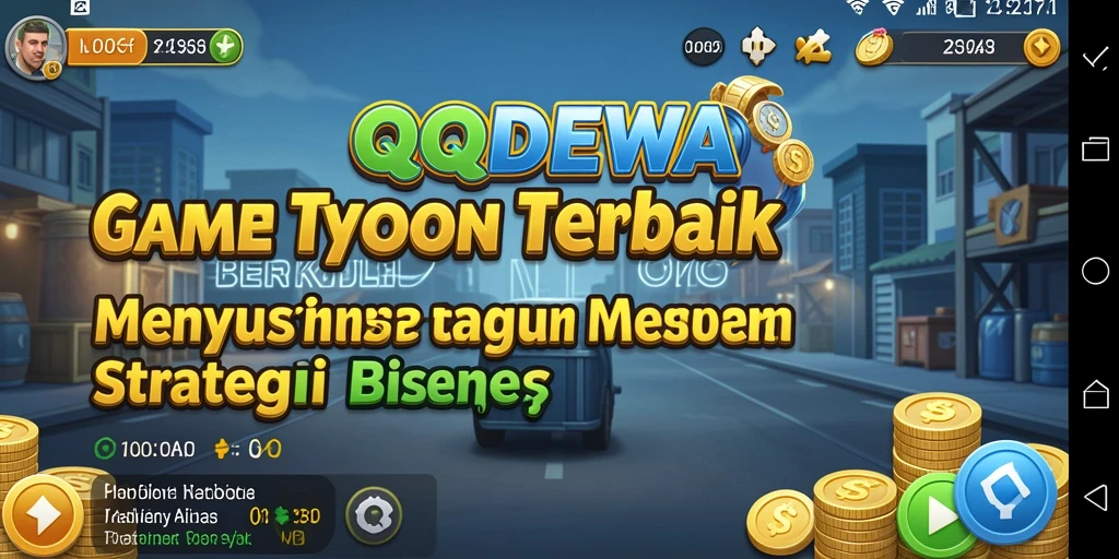 Screenshot gameplay QQDEWA menampilkan suasana manajemen bisnis yang dinamis.