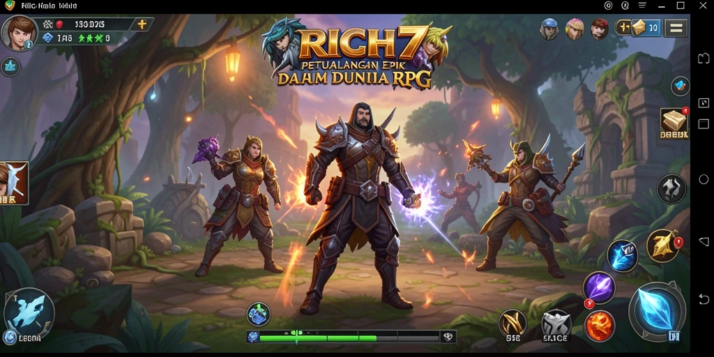 Tampilan gameplay RPG RICH7 dengan grafis menawan.