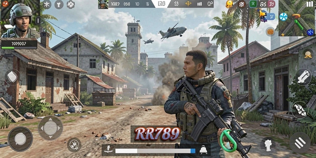 Tampilan gameplay <strong>RR789</strong> dengan berbagai elemen simulasi yang imersif.